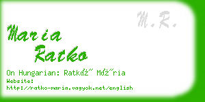 maria ratko business card